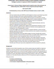 Briefing paper: Interim assessment of impact of various population management strategies in prisons in response to COVID-19 pandemic in England